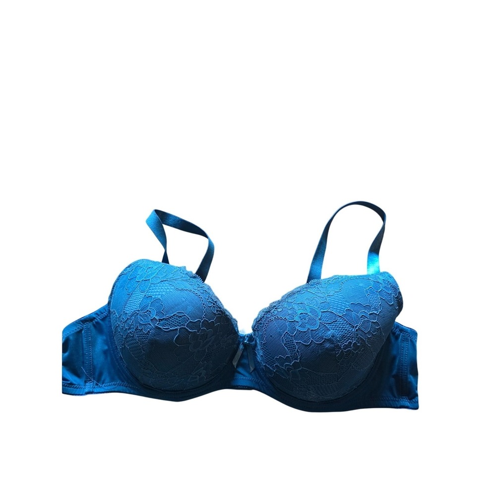 Sofra Bra 44D Womens Plus Size Blue‎ Lace Padded Underwired Adjustable Straps
